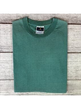 Vintage 1990s Puritan Light Green Striped T-shirt
